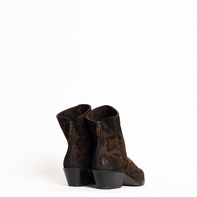 Whitemood-Texano basso scamosciato animalier - moro/nero