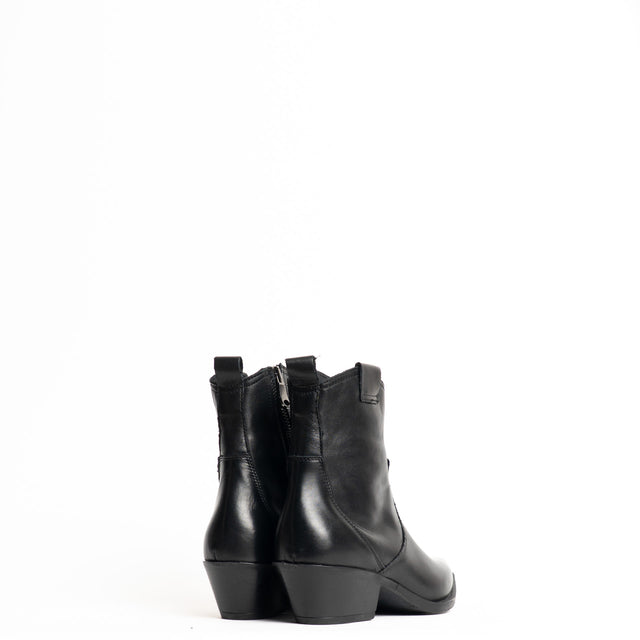 Whitemood-Texano basso in pelle - nero