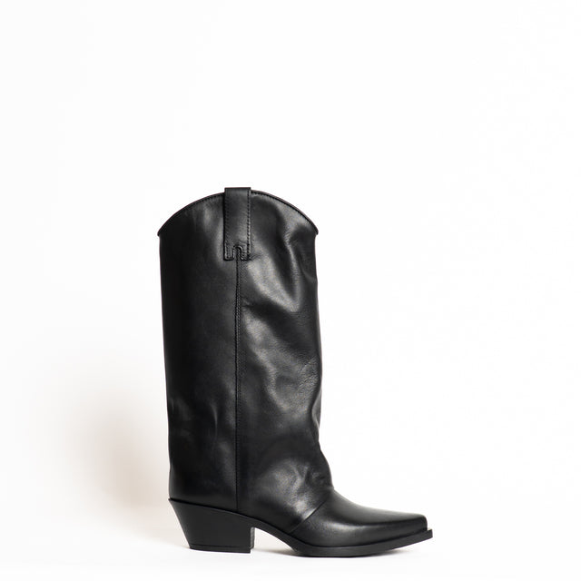 Whitemood-Texano in pelle - nero