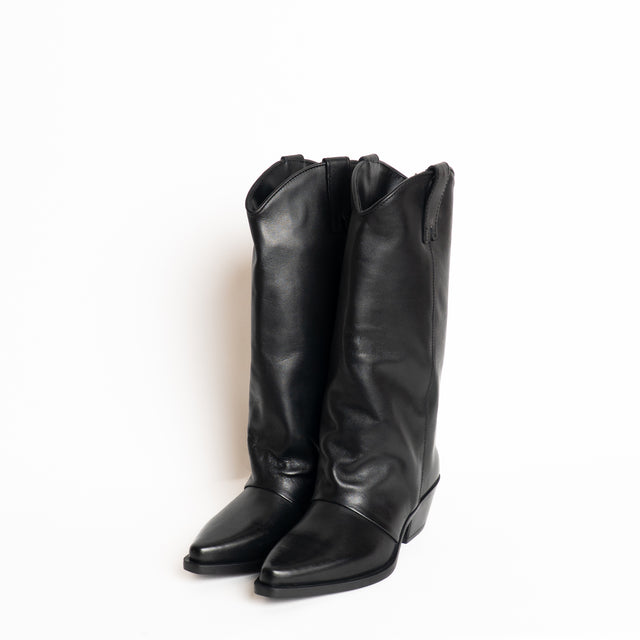 Whitemood-Texano in pelle - nero