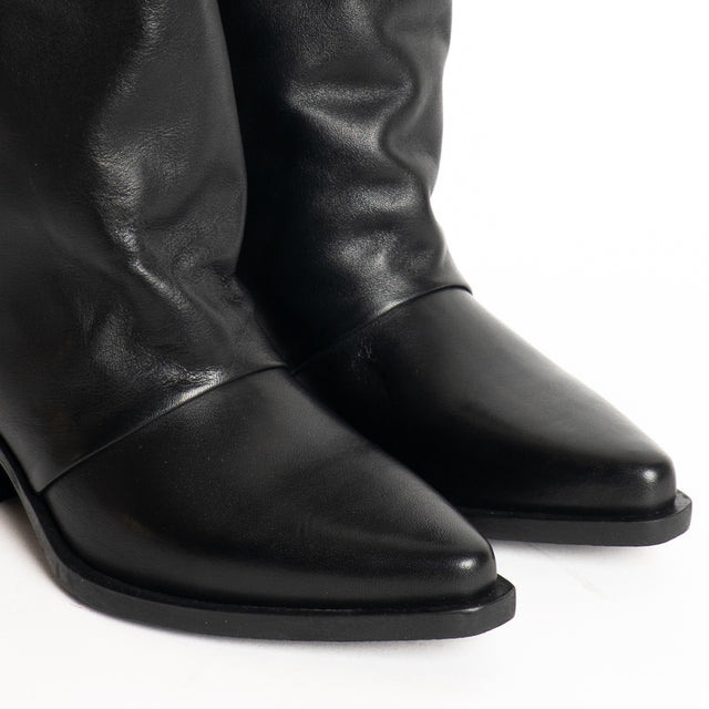 Whitemood-Texano in pelle - nero
