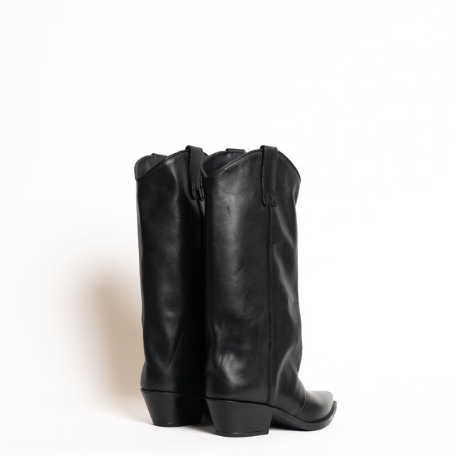 Whitemood-Texano in pelle - nero