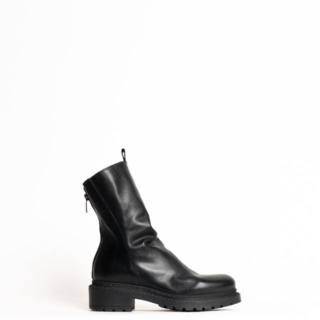 Whitemood-Stivale in pelle arricciato - nero