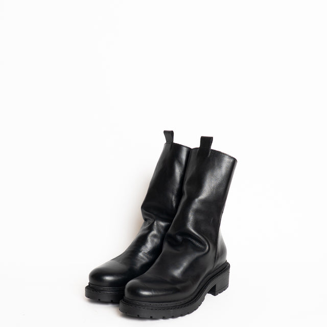 Whitemood-Stivale in pelle arricciato - nero