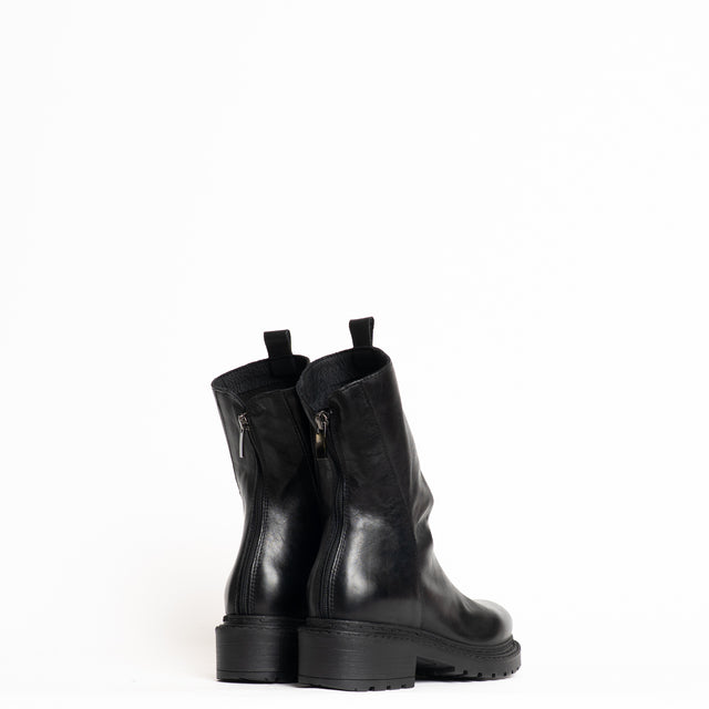 Whitemood-Stivale in pelle arricciato - nero