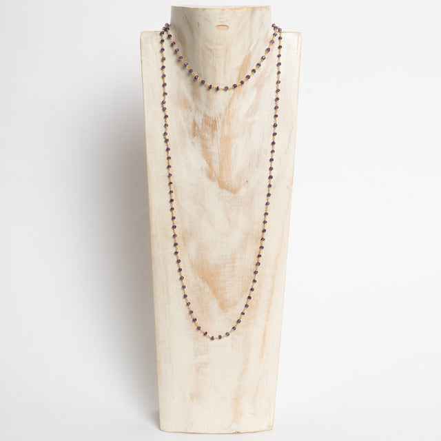 W by Whitemood-Collana in perline tormalina - ametista