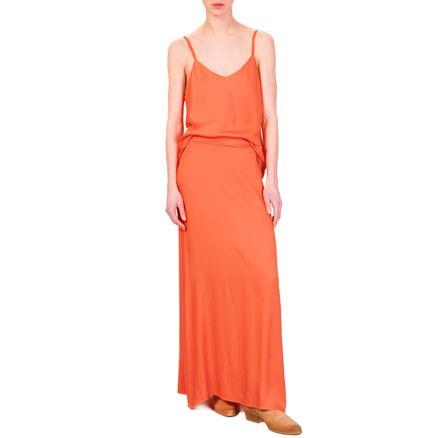 Wu'side-Top de viscosa con tirantes ajustables - coral