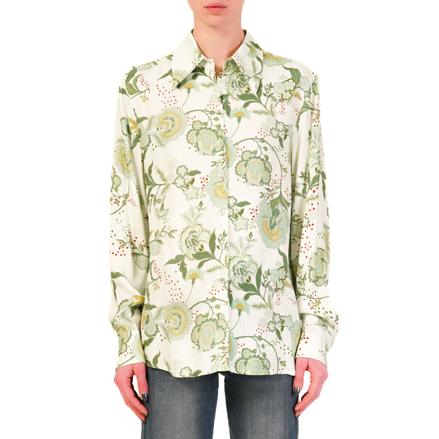 Wu'side-Camicia fantasia - acqua/verde/salvia
