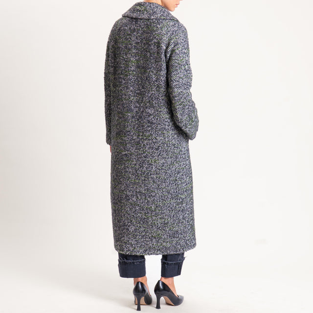 Wu'side-Cappotto spigato lana cotta - militare/nero