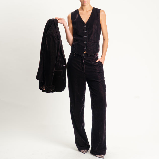 Wu'side-Pantalone velluto - marrone