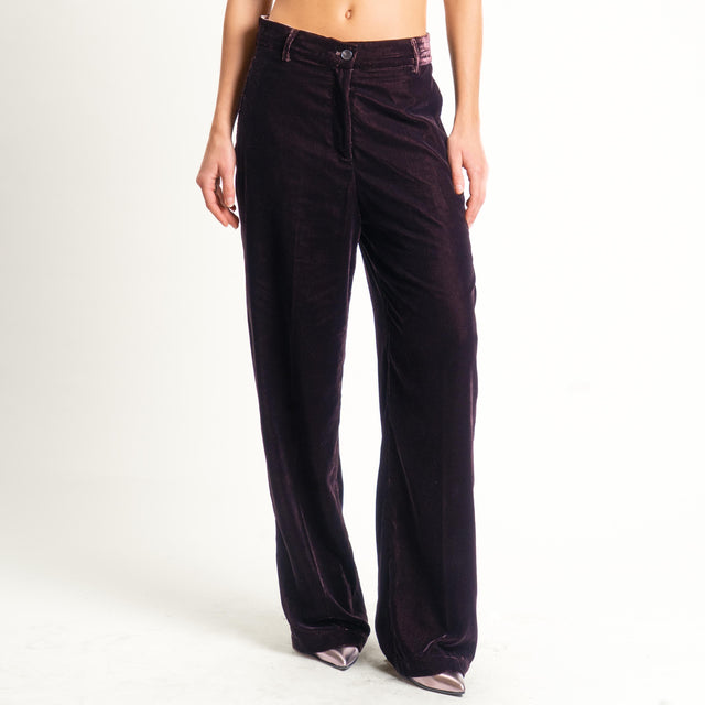 Wu'side-Pantalone velluto - marrone