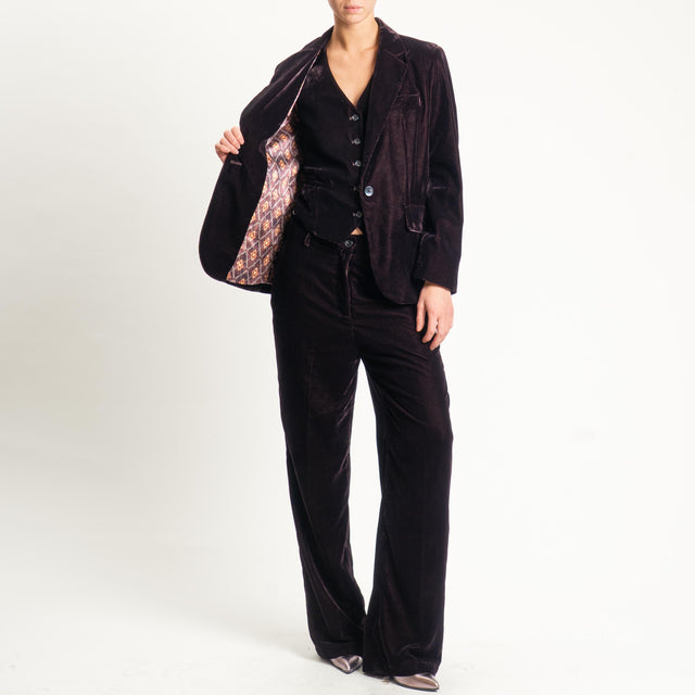 Wu'side-Pantalone velluto - marrone