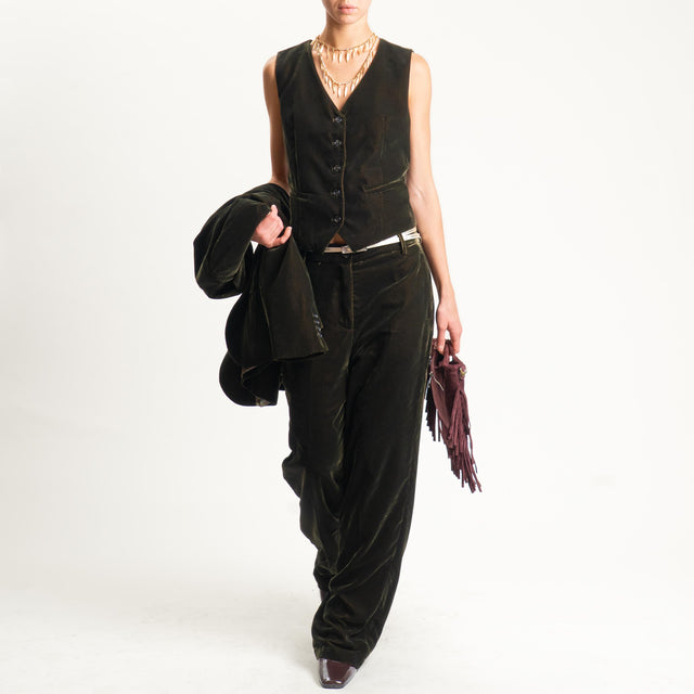 Wu'side-Pantalone velluto - verde