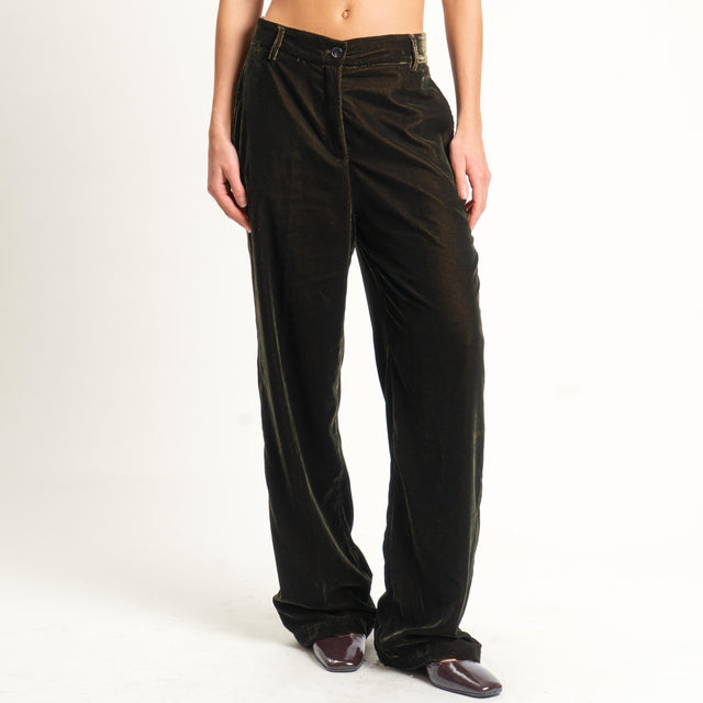 Wu'side-Pantalone velluto - verde