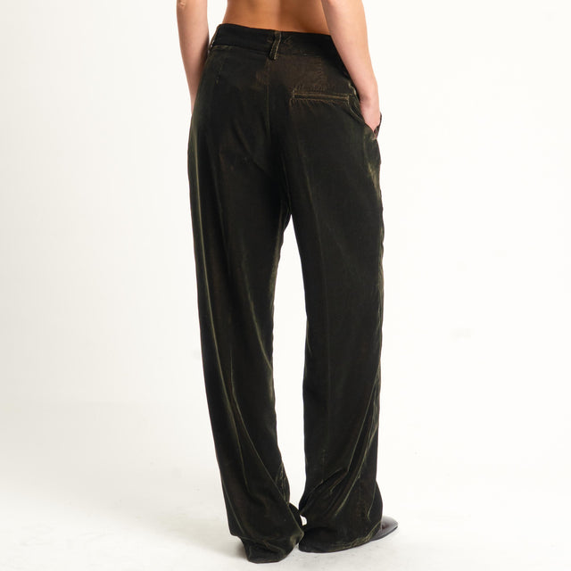 Wu'side-Pantalone velluto - verde