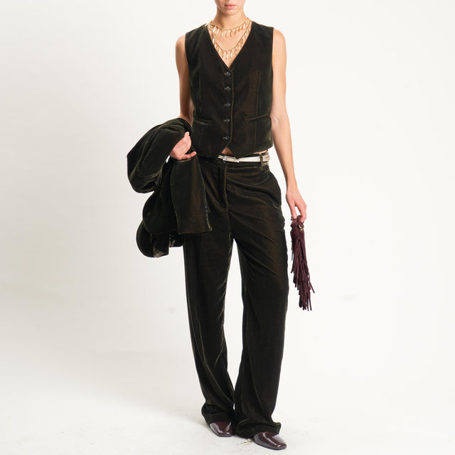 Wu'side-Pantalone velluto - verde