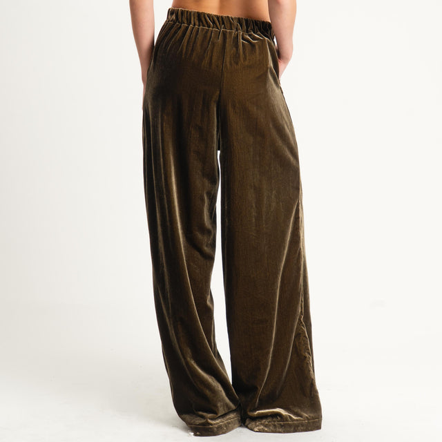 Wu'side-Pantalone velluto elastico dietro - olio
