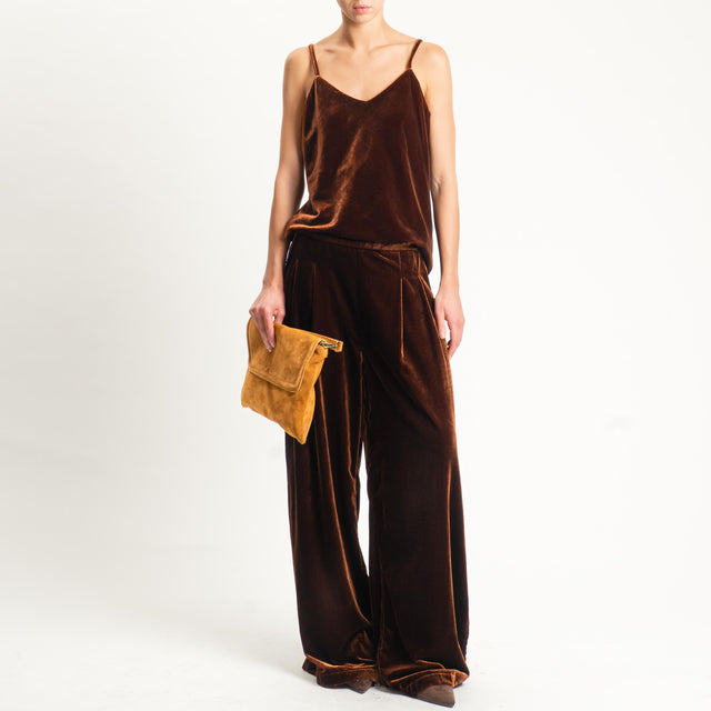 Wu'side-Pantalone velluto elastico dietro - ruggine