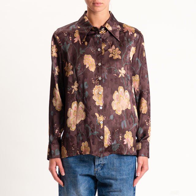 Wu'side-Camicia floreale - moro/miele