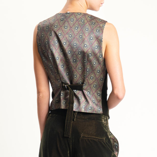Wu'side-Gilet fantasia in velluto - VERDE