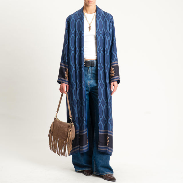 Wu'side-Kimono fantasia optical - blu/avio