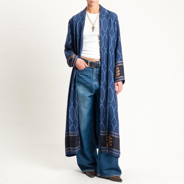Wu'side-Kimono fantasia optical - blu/avio