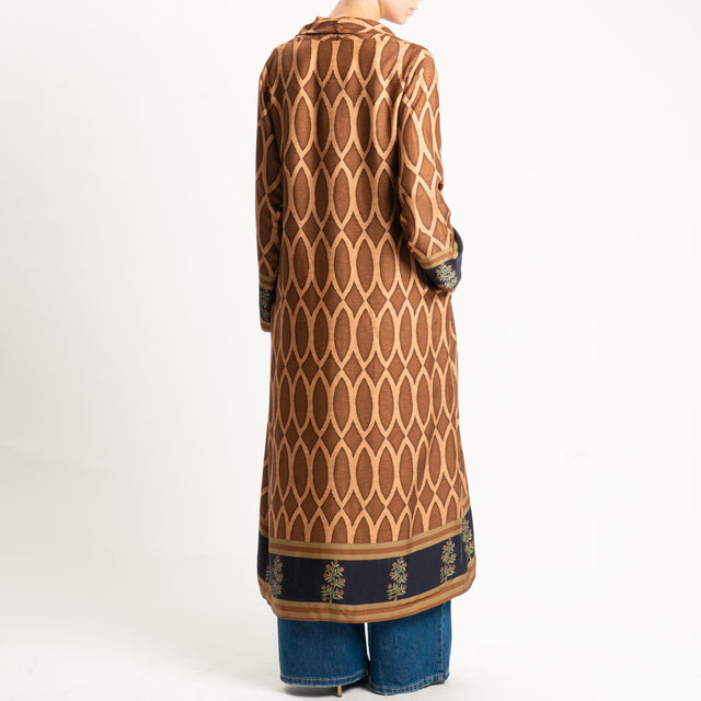 Wu'side-Kimono fantasia optical - marrone/cuoio