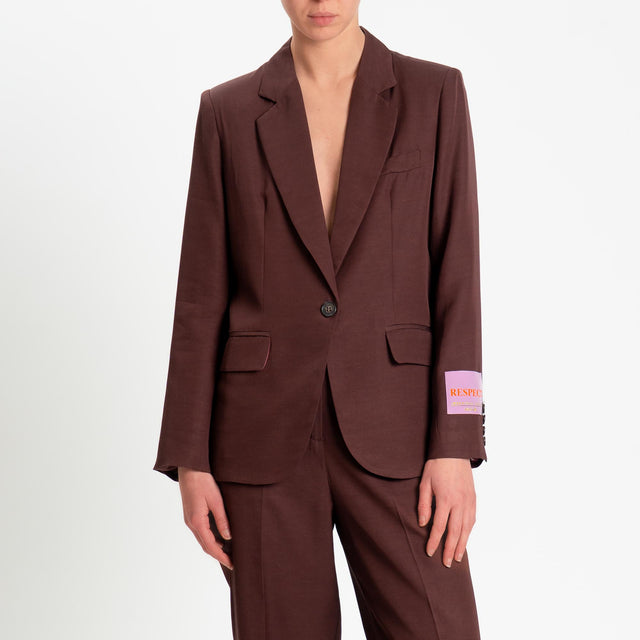 Wu'side-Giacca misto tencel un bottone - marsala