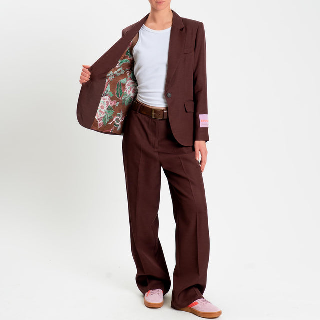 Wu'side-Giacca misto tencel un bottone - marsala