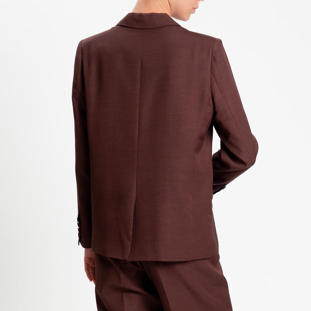 Wu'side-Giacca misto tencel un bottone - marsala