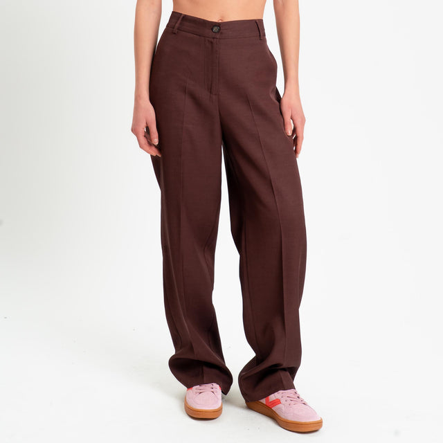 Wu'side-Pantalone misto tencel - marsala