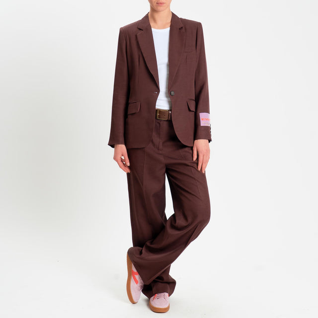 Wu'side-Pantalone misto tencel - marsala