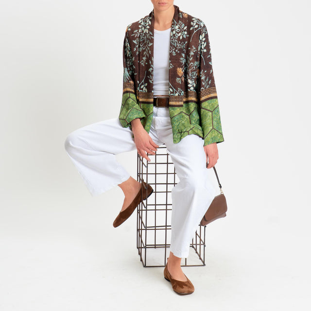 Wu'side-Kimono corto fantasia floreale - moro/acqua/orange