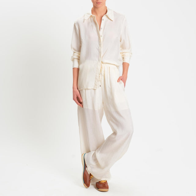 Wu'side-Camicia in viscosa - avorio