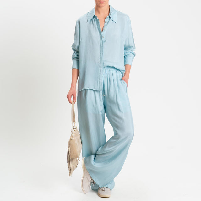 Wu'side-Camicia in viscosa - cielo