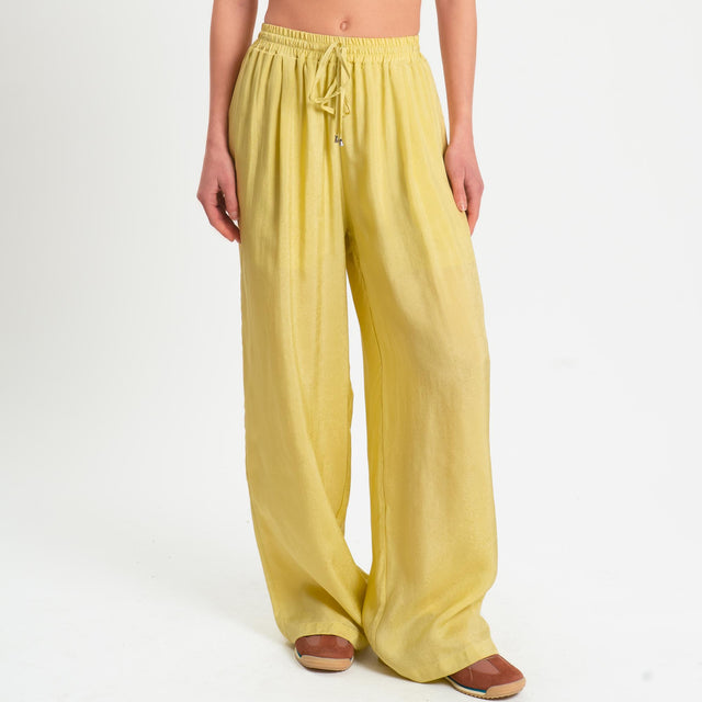 Wu'side-Pantalone con coulisse in viscosa - oro