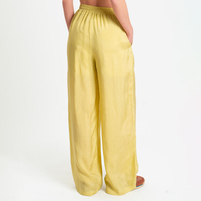 Wu'side-Pantalone con coulisse in viscosa - oro