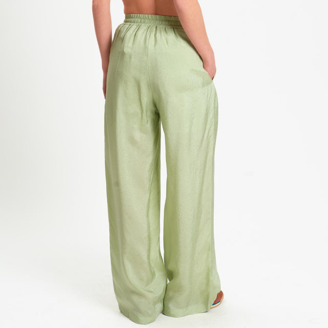 Wu'side-Pantalone con coulisse in viscosa - salvia