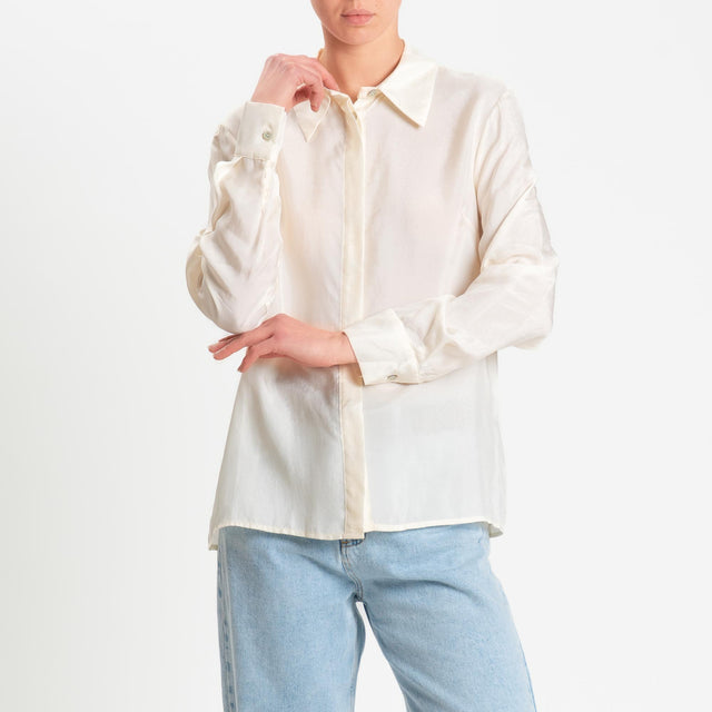 Wu'side-Camicia in viscosa - avorio