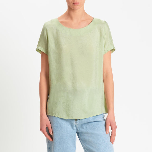 Wu'side-Blusa mezza manica in viscosa - salvia