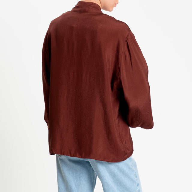 Wu'side-Kimono in viscosa - marsala