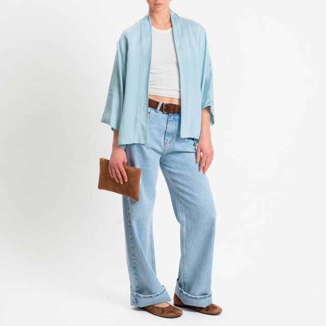 Wu'side-Kimono in viscosa - cielo