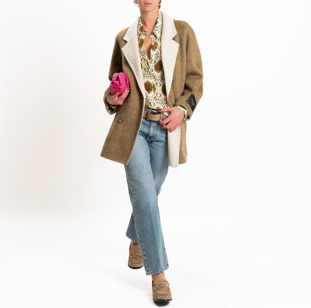 Wu'side-Camicia fantasia - paceville beige/verde/cuoio