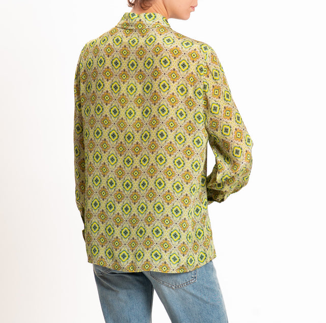 Wu'side-Camicia fantasia - optical lime/olio/verde