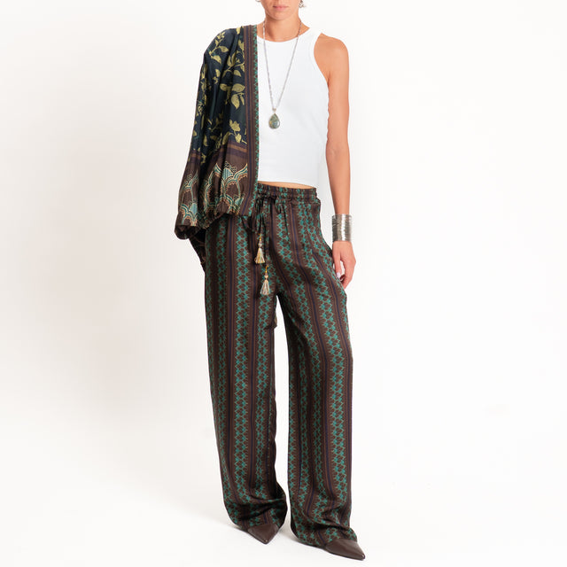Wu'side-Pantalone fantasia con coulisse - moro/blu/ottanio