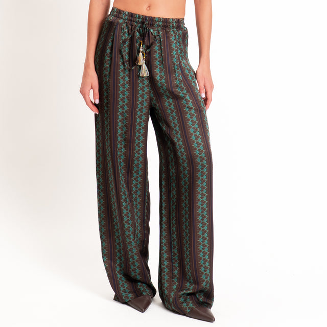 Wu'side-Pantalone fantasia con coulisse - moro/blu/ottanio