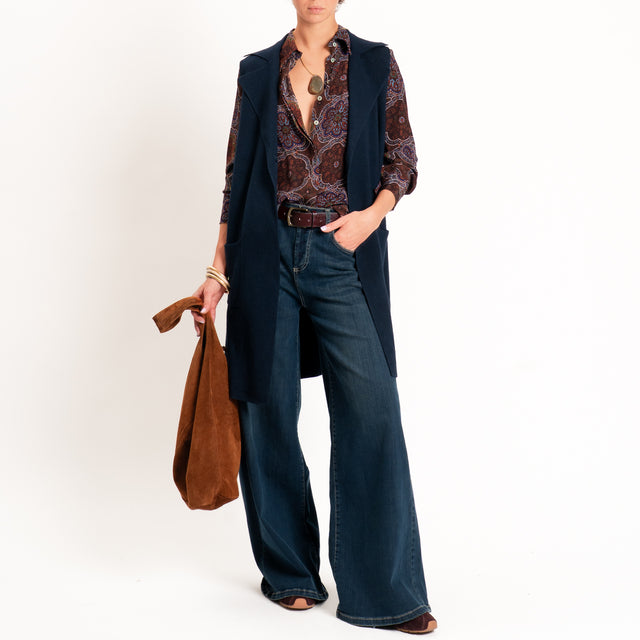 Wu'side-Camicia fantasia arabesque - marrone/blu/militare