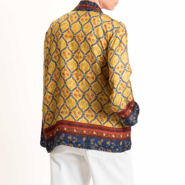 Wu'side-Kimono fantasia - senape/blu/india