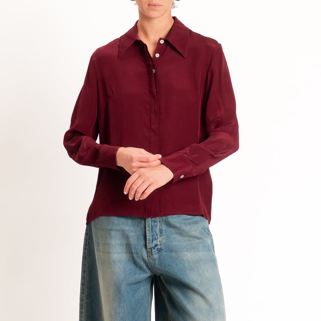 Wu'side-Camicia in viscosa - Bordeaux