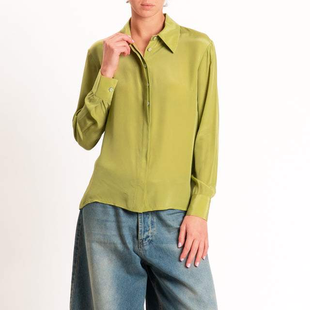 Wu'side-Camicia in viscosa - oliva